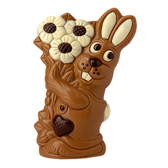 Hase mit Blumenstrauß 